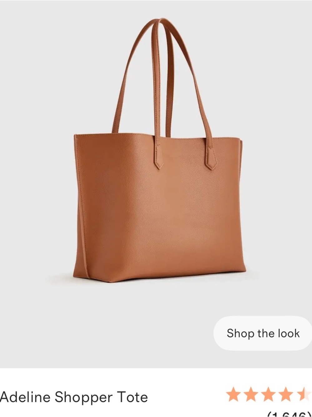 Quince Adeline Shopper Tote, Cognac - Picture 10 of 16